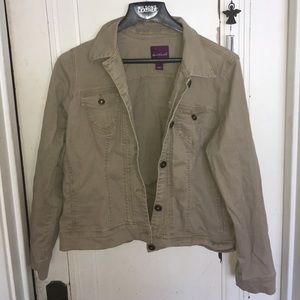 Beige Denim Jacket Wmns size XL G. Vanderbilt